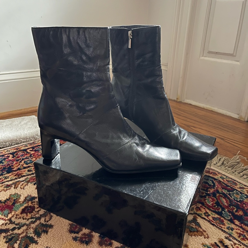 Black Leather Boots 9.5